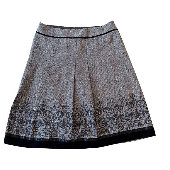 Loft Herringbone Sequin Velvet Wool Blend Skirt - Size 12 - Picture 3 of 5